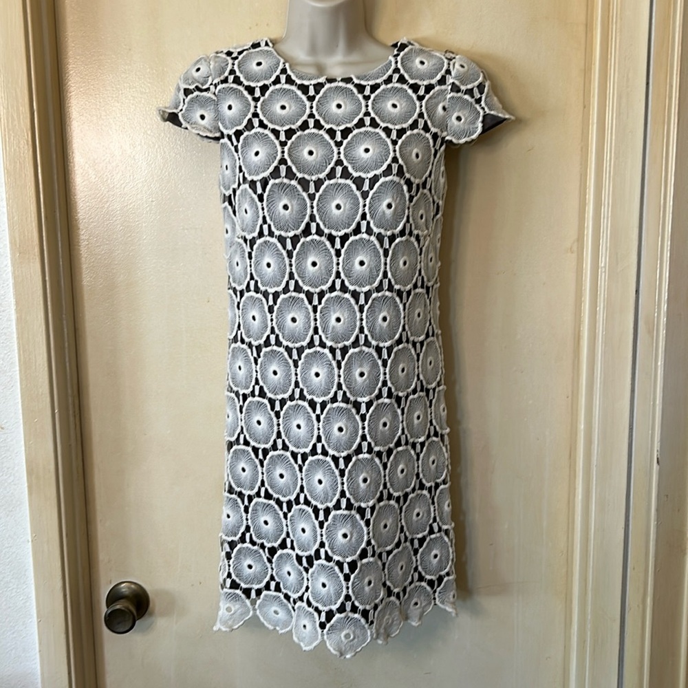 Suzi Chin for Maggie Boutique cream lace over brown long dress size 2P